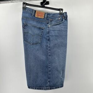 Levi's 569 Denim Shorts Men's 38 Blue Flat Front Loose Relaxed Fit Casual Cotton